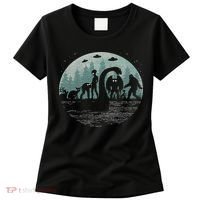 Bigfoot Loch Ness Monster With Mothman Aliens! Funny Cryptid Women's T-Shirt thumb 0