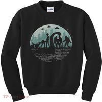 Bigfoot Loch Ness Monster With Mothman Aliens! Funny Cryptid Kids Sweatshirt thumb 0