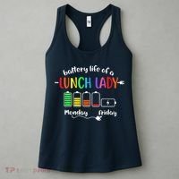 Battery Life Of A School Lunch Lady Cafeteria Worker Funny Women's Tank Top thumb 3
