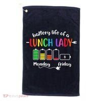 Battery Life Of A School Lunch Lady Cafeteria Worker Funny Golf Towel thumb 0