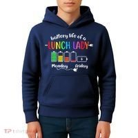 Battery Life Of A School Lunch Lady Cafeteria Worker Funny Kids Hoodie thumb 4