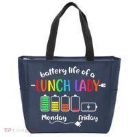 Battery Life Of A School Lunch Lady Cafeteria Worker Funny Tote Bag thumb 0