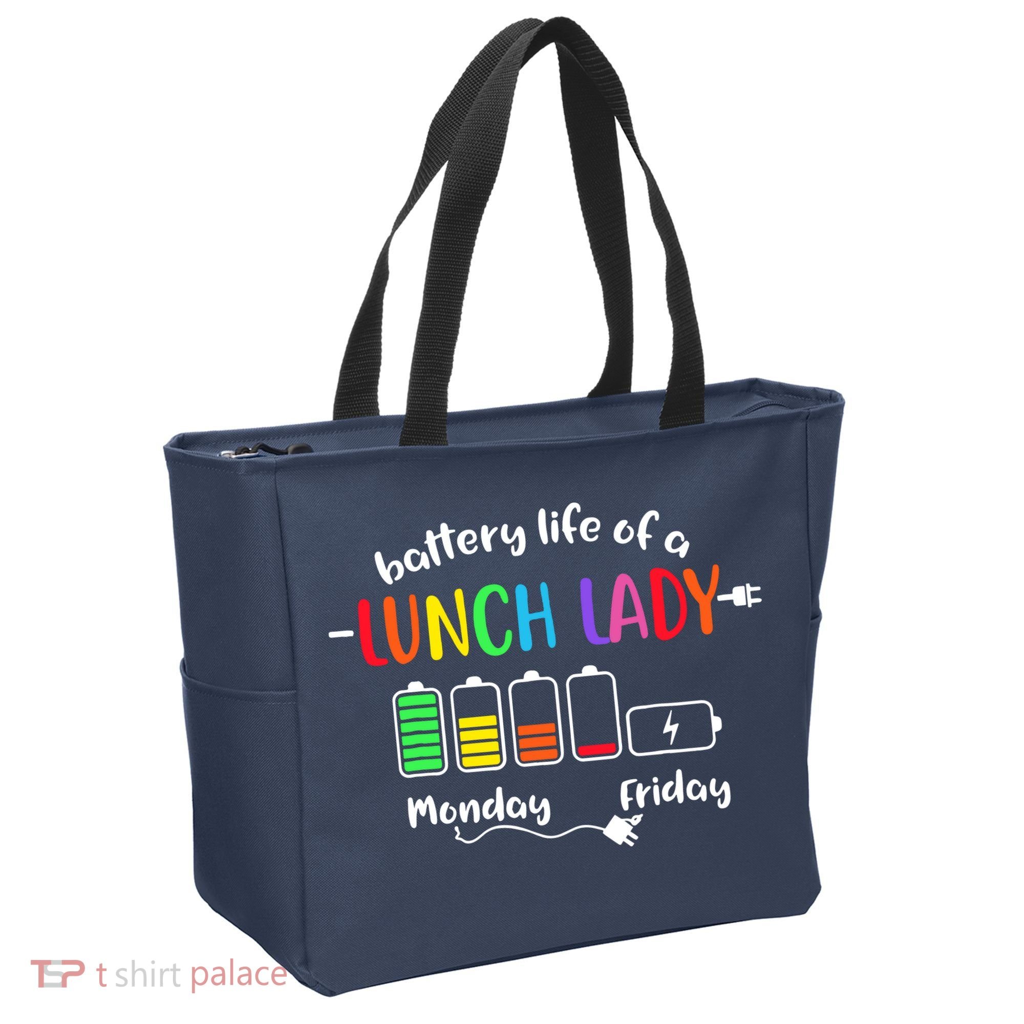 Battery Life Of A School Lunch Lady Cafeteria Worker Funny Tote Bag