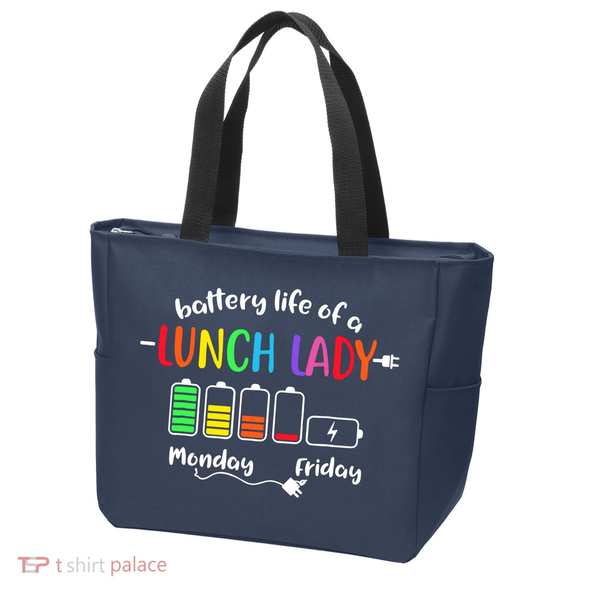 Battery Life Of A School Lunch Lady Cafeteria Worker Funny Tote Bag