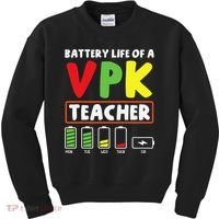 Battery Life Of A Vpk Teacher Kids Sweatshirt thumb 0