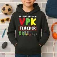 Battery Life Of A Vpk Teacher Kids Hoodie thumb 2