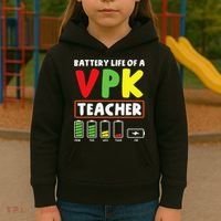 Battery Life Of A Vpk Teacher Kids Hoodie thumb 3