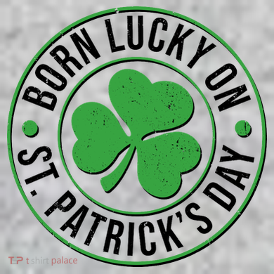 Born Lucky On St Patrick's Day Shamrock Emblem The Baniff Cuffed Pom Beanie