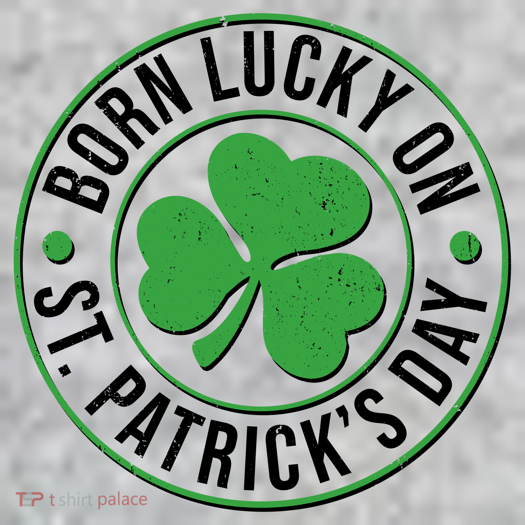 Born Lucky On St Patrick's Day Shamrock Emblem The Baniff Cuffed Pom Beanie