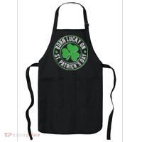 Born Lucky On St Patrick's Day Shamrock Emblem Apron thumb 0