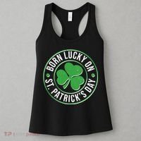 Born Lucky On St Patrick's Day Shamrock Emblem Women's Tank Top thumb 3