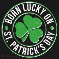 Born Lucky On St Patrick's Day Shamrock Emblem Baby Bodysuit thumb 2