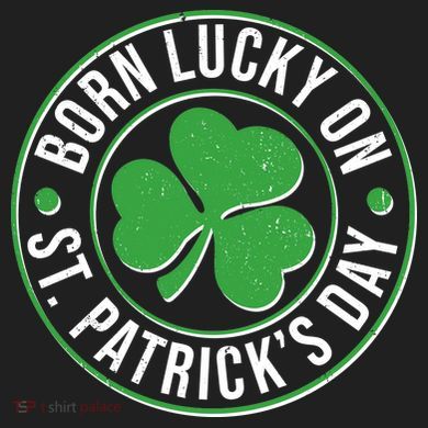 Born Lucky On St Patrick's Day Shamrock Emblem Hat
