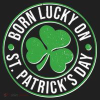 Born Lucky On St Patrick's Day Shamrock Emblem Hat thumb 2