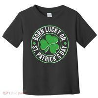 Born Lucky On St Patrick's Day Shamrock Emblem Toddler T-Shirt thumb 0