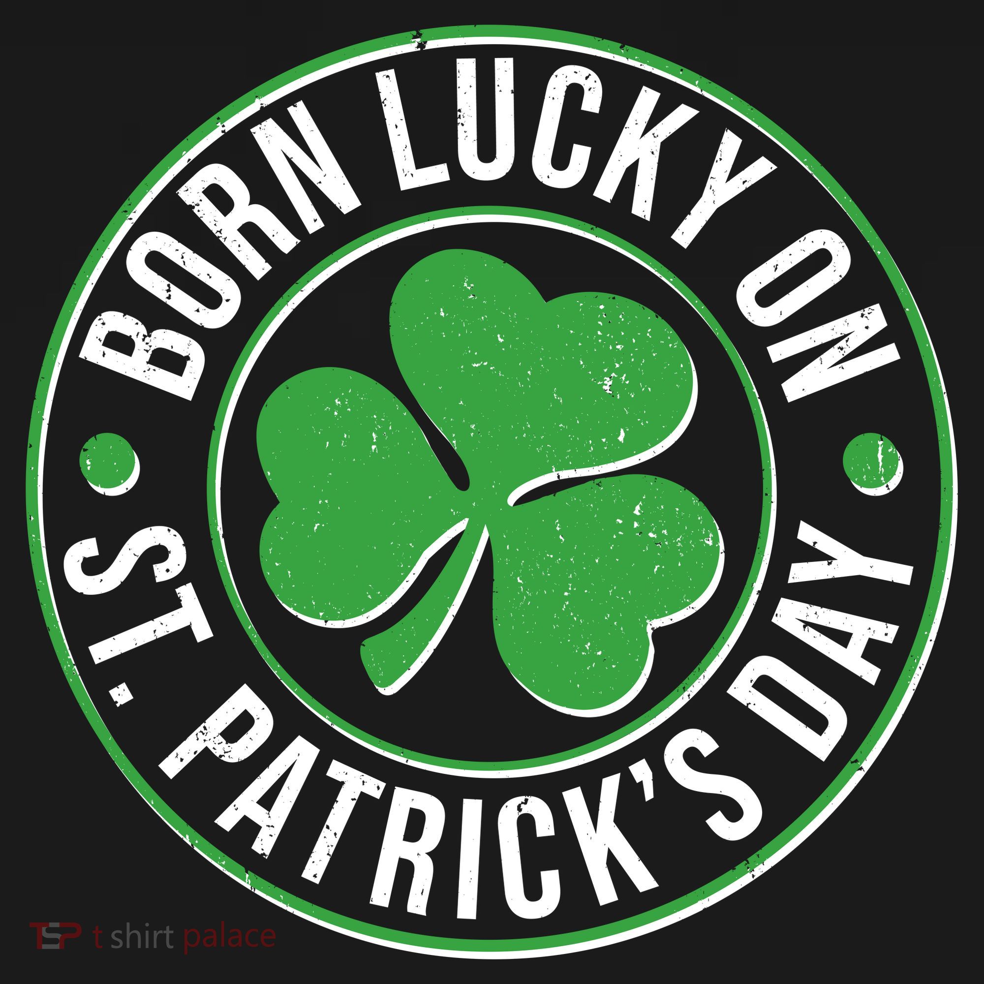 Born Lucky On St Patrick's Day Shamrock Emblem Women's Long Sleeve Shirt