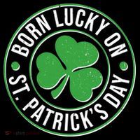 Born Lucky On St Patrick's Day Shamrock Emblem Women's T-Shirt thumb 6