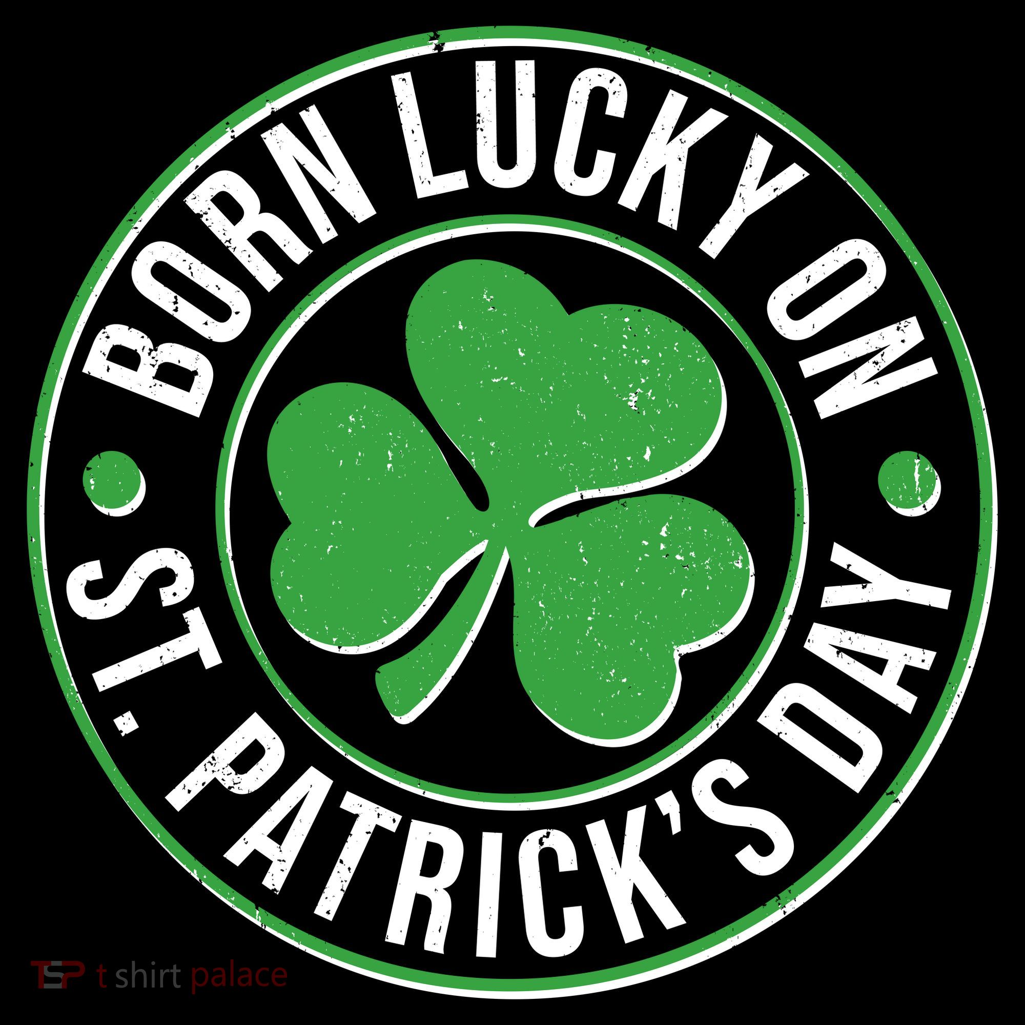 Born Lucky On St Patrick's Day Shamrock Emblem Kids Sweatshirt
