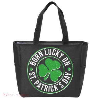 Born Lucky On St Patrick's Day Shamrock Emblem Bag