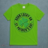 Born Lucky On St Patrick's Day Shamrock Emblem T-Shirt thumb 5