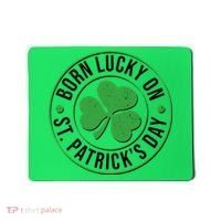 Born Lucky On St Patrick's Day Shamrock Emblem Mousepad thumb 0