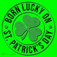 Born Lucky On St Patrick's Day Shamrock Emblem Mousepad thumb 1