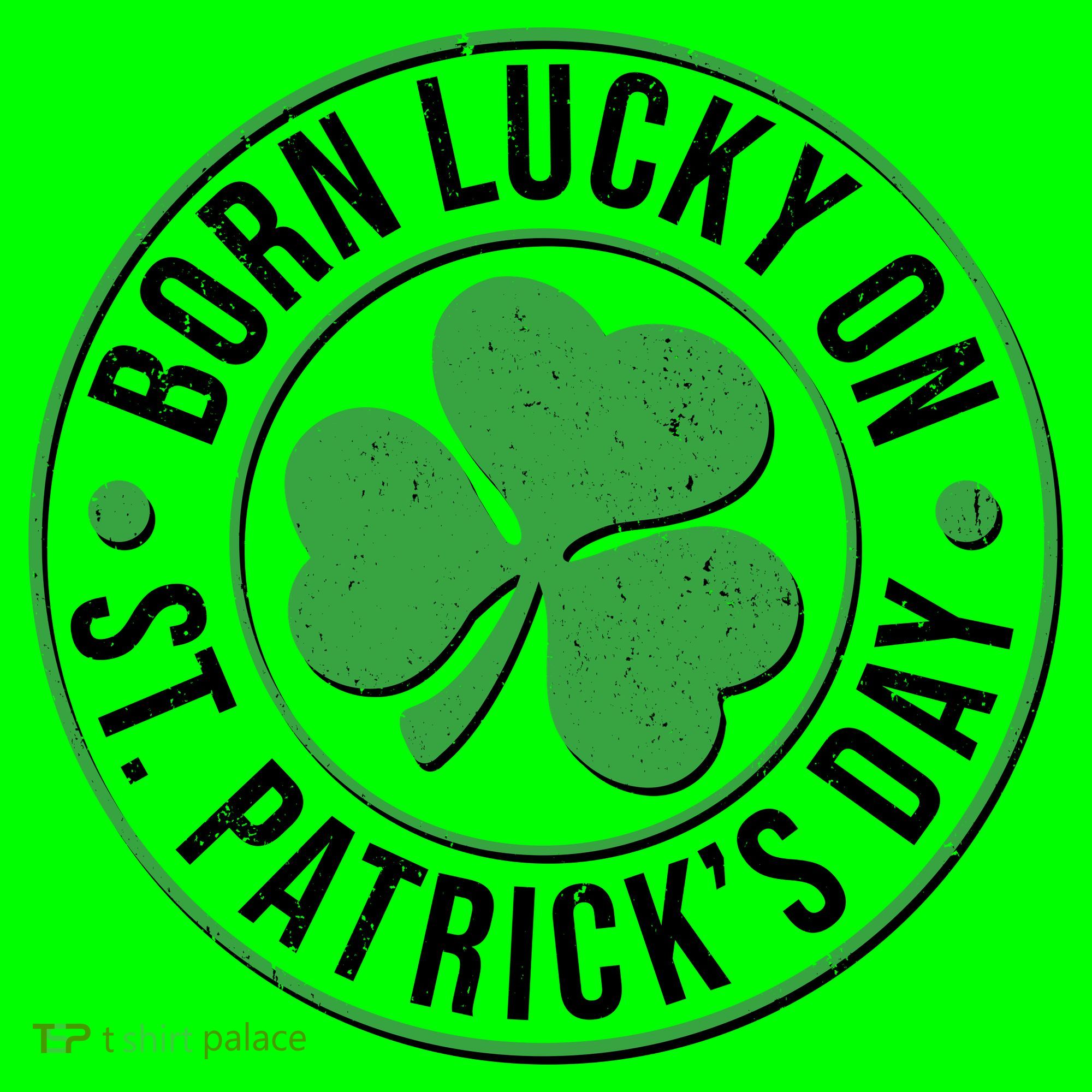 Born Lucky On St Patrick's Day Shamrock Emblem Mousepad