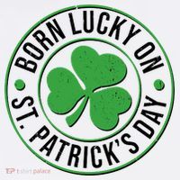 Born Lucky On St Patrick's Day Shamrock Emblem Garment-Dyed Sweatshirt thumb 2