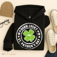 Born Lucky On St Patricks Day Birthday Bday   s Hoodie thumb 4
