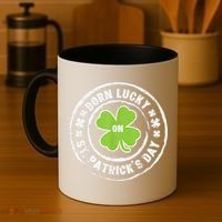 Born Lucky On St Patricks Day Birthday Bday   s Coffee Mug thumb 4