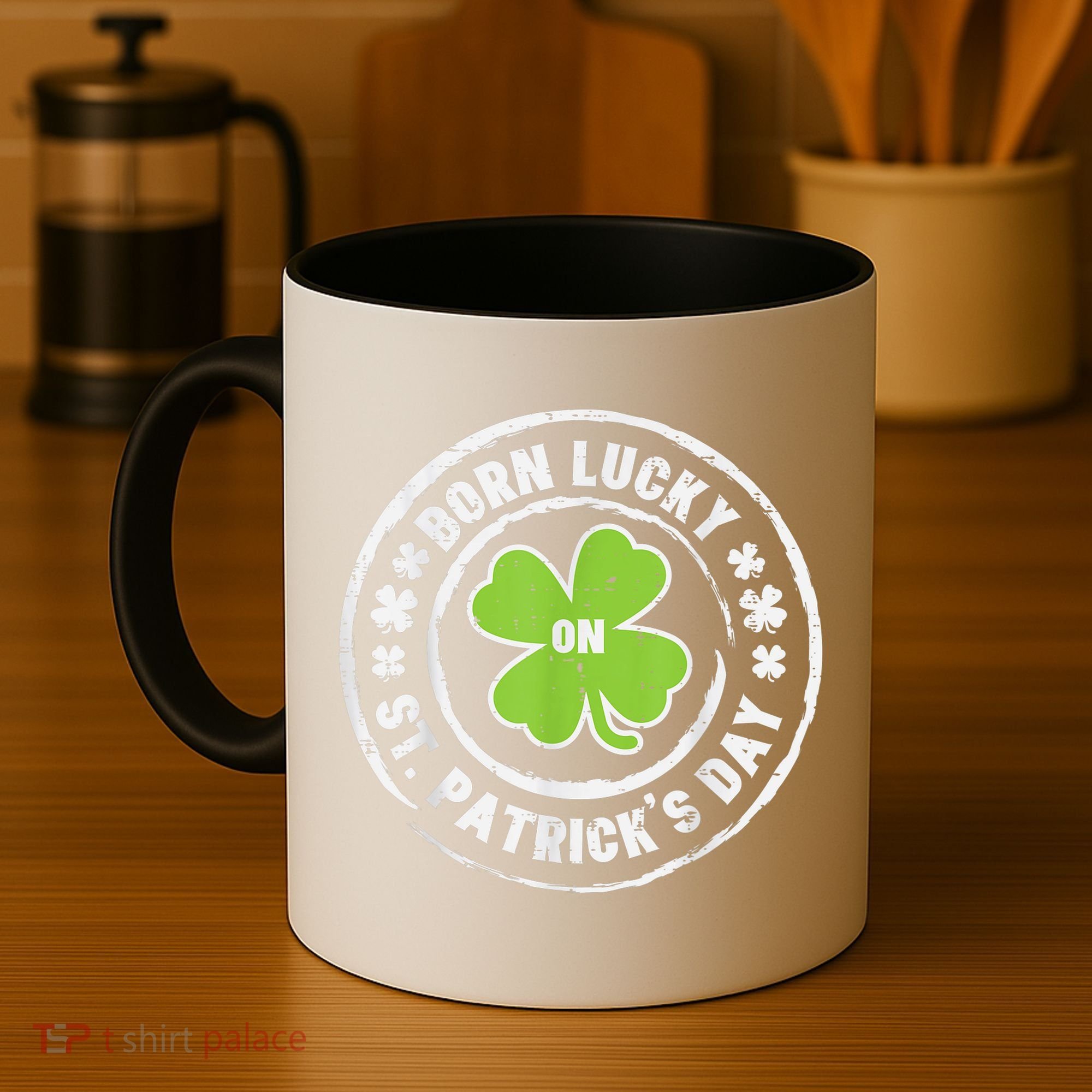 Born Lucky On St Patricks Day Birthday Bday   s Coffee Mug