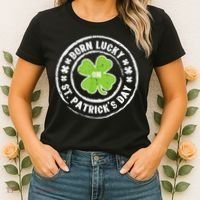Born Lucky On St Patricks Day Birthday Bday   s Women's T-Shirt thumb 2