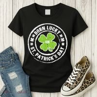Born Lucky On St Patricks Day Birthday Bday   s Women's T-Shirt thumb 3