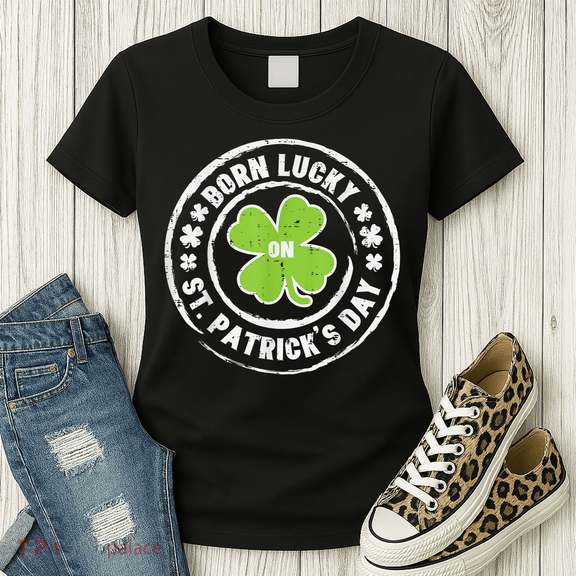 Born Lucky On St Patricks Day Birthday Bday   s Women's T-Shirt