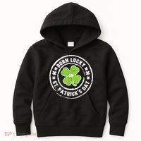 Born Lucky On St Patricks Day Birthday Bday   s Kids Hoodie thumb 0