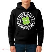 Born Lucky On St Patricks Day Birthday Bday   s Kids Hoodie thumb 4