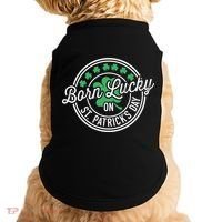 Born Lucky On St Patricks Day For Birthday Party Great Gift Doggie Tank thumb 0