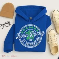 Born Lucky On St Patricks Day For Birthday Party Great Gift Hoodie thumb 4