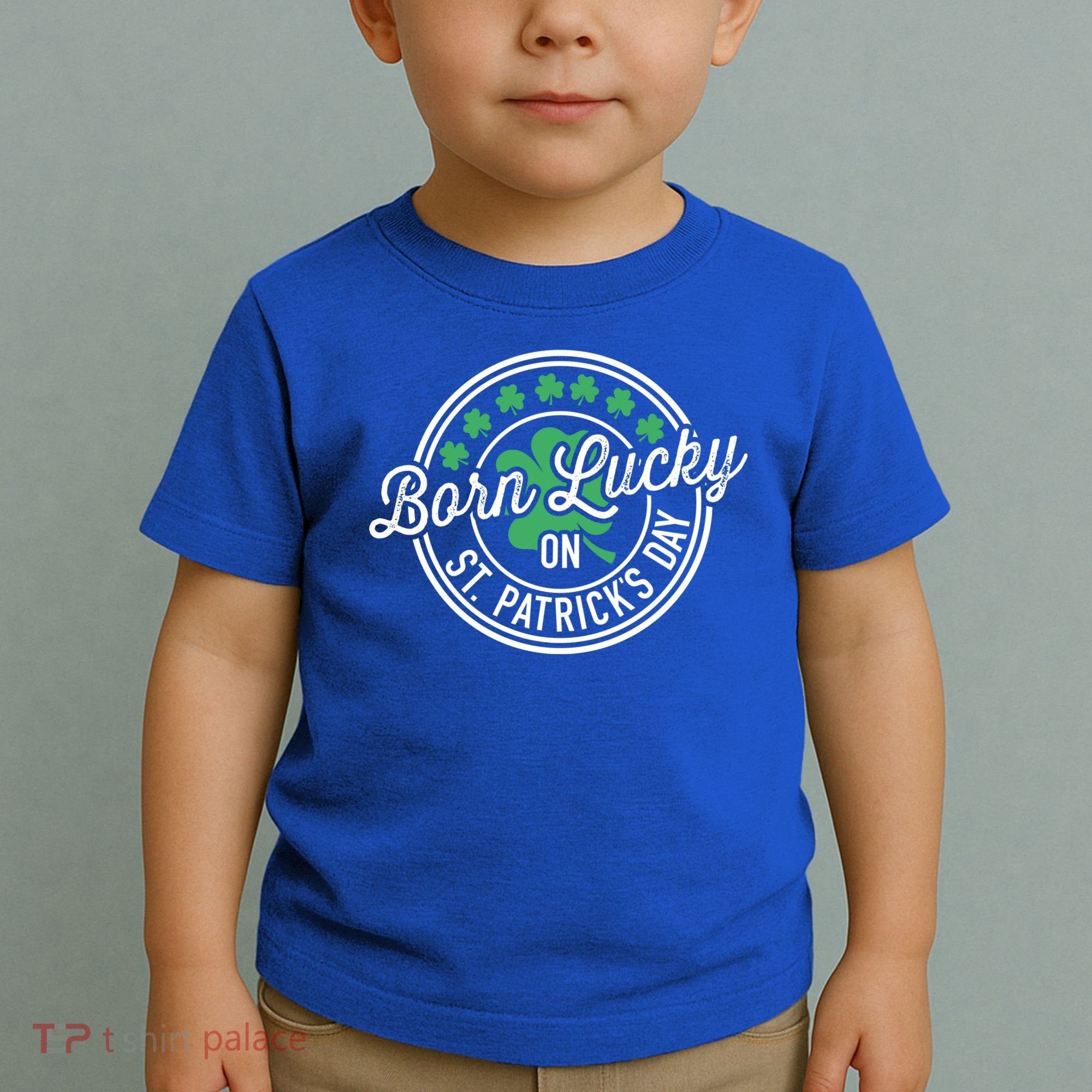 Born Lucky On St Patricks Day For Birthday Party Great Gift Toddler T-Shirt