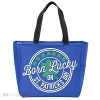 Born Lucky On St Patricks Day For Birthday Party Great Gift Tote Bag thumb 0