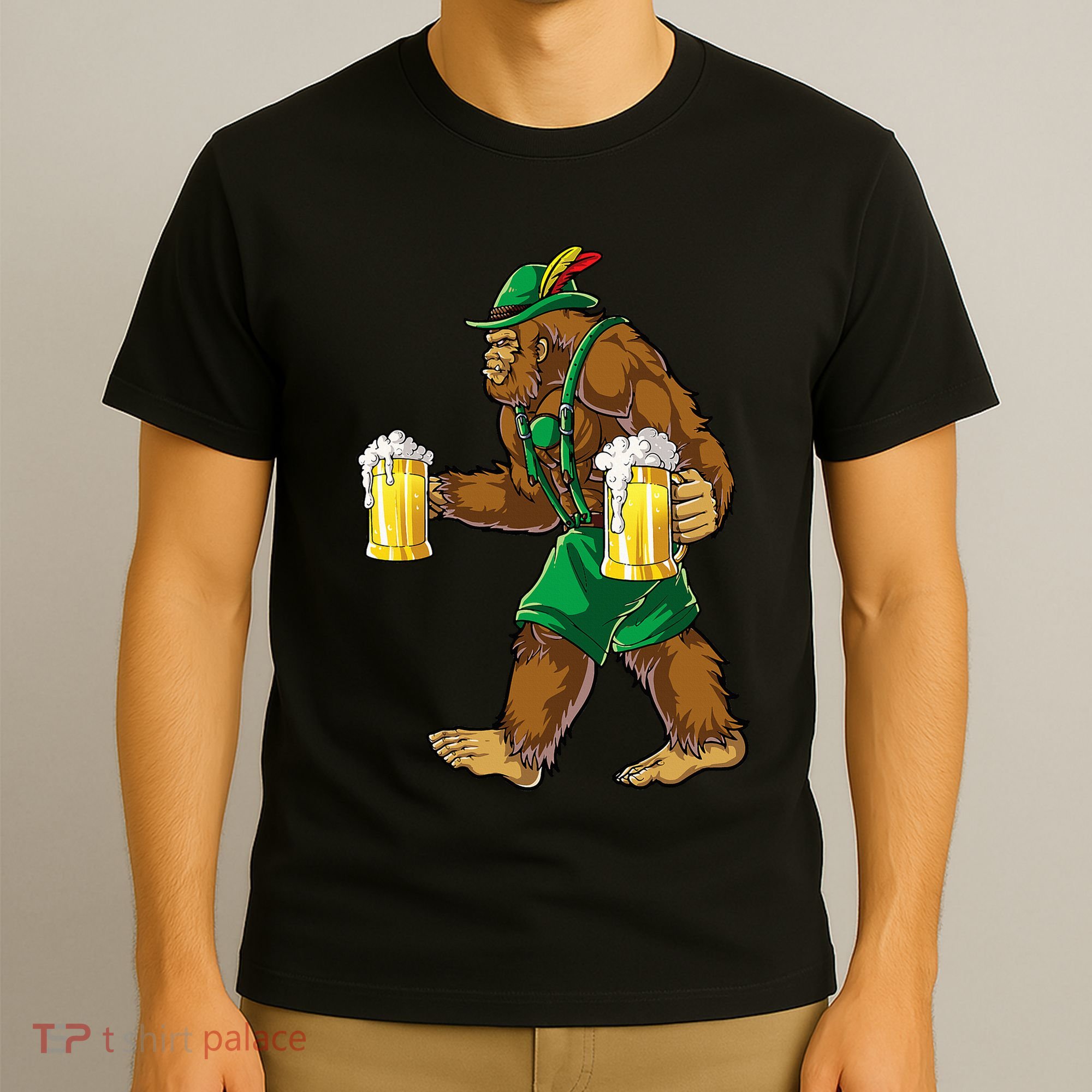 Bigfoot Lederhosen Oktoberfest Prost Beer Mug T-Shirt