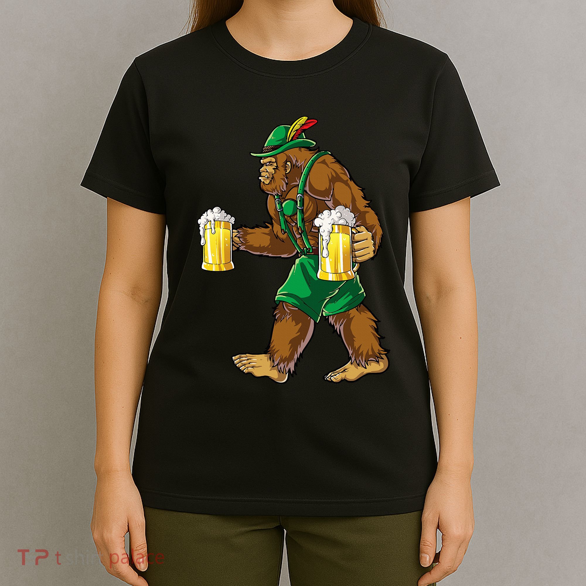 Bigfoot Lederhosen Oktoberfest Prost Beer Mug T-Shirt