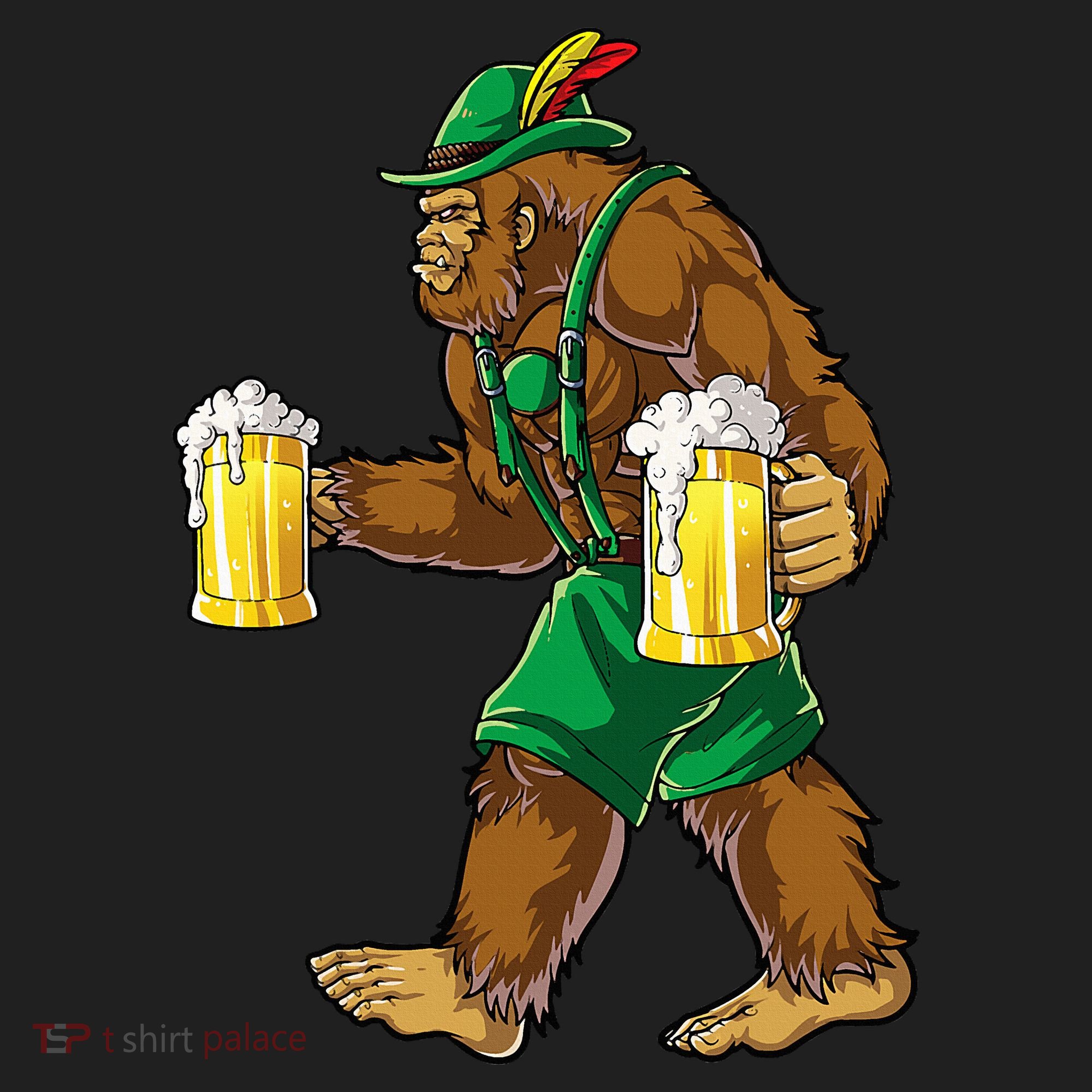 Bigfoot Lederhosen Oktoberfest Prost Beer Mug Beanie