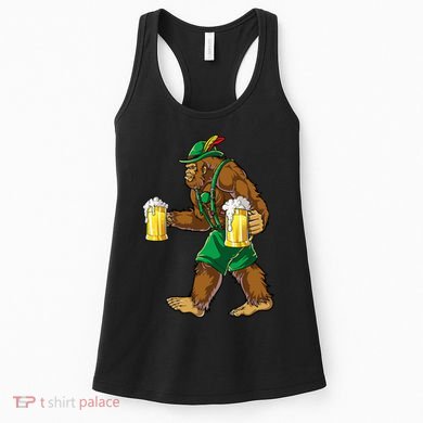 Bigfoot Lederhosen Oktoberfest Prost Beer Mug Women's Tank Top