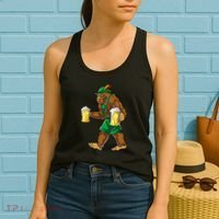 Bigfoot Lederhosen Oktoberfest Prost Beer Mug Women's Tank Top thumb 2