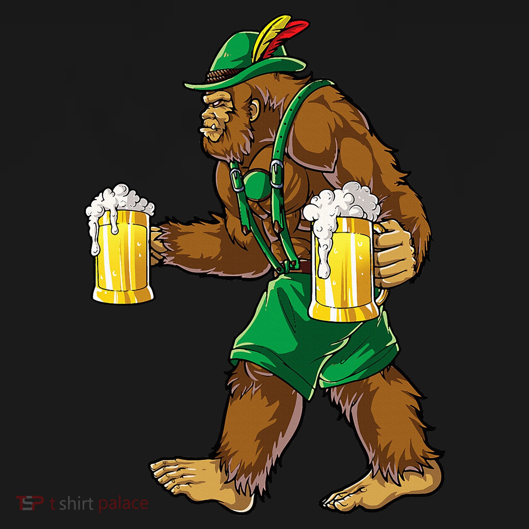 Bigfoot Lederhosen Oktoberfest Prost Beer Mug Visor