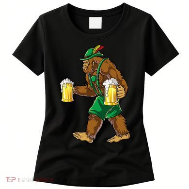 Bigfoot Lederhosen Oktoberfest Prost Beer Mug Women's T-Shirt