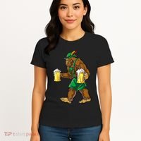 Bigfoot Lederhosen Oktoberfest Prost Beer Mug Women's T-Shirt thumb 4
