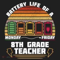 Battery Life Of A 8th Grade Teacher Funny Funny Gift Beanie thumb 2