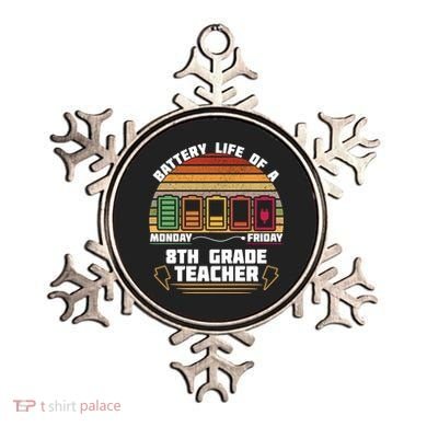 Battery Life Of A 8th Grade Teacher Funny Funny Gift Ornament